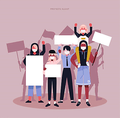 여자 남자 일러스트 사각프레임 함께함 들기 여러명 성인 평화 팻말 사회이슈 시위 투쟁 얼굴없음 국내일러스트 AI파일 다수 컨셉 모션 프레임 사람 사각형 파일형식 벡터