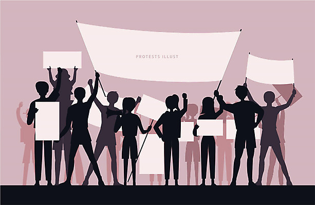 여자 남자 실루엣 일러스트 사각프레임 함께함 들기 여러명 성인 평화 팻말 사회이슈 시위 투쟁 국내일러스트 AI파일 다수 컨셉 모션 프레임 촬영기법 사람 사각형 파일형식 벡터