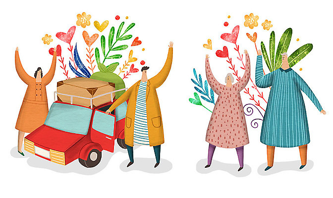 PSD 식물 여자 명절 남자 꽃 일러스트 가족 자동차 함께함 사람 여러명 추석 화목 짐 가을 인사 하트꽃 국내일러스트 전통 계절 기념일 육상교통 다수 컨셉 관계 예절 파일형식