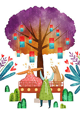 PSD 나무 식물 여자 명절 할아버지 남자 할머니 일러스트 가족 나뭇잎 산 함께함 사람 두명 반짝임 추석 화목 가을 하트 등불 강아지 한복 청사초롱 국내일러스트 모양 한국전통 전통 계절 기념일 노년 컨셉 잎 관계 모션 조명 반려동물 개 전통의상 초롱 파일형식