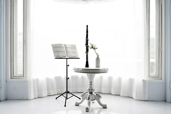 포토 JPG 스튜디오촬영 악기 음악 탁자 문화예술 실내 관악기 취미 사람없음 한개 꽃병 커튼 클래식 보면대 목관악기 악보 서양악기 음악교육 클라리넷 오케스트라 음악치료 홀리드악기 조옮김악기 국내포토 1 교육 꽃 가구 컨셉 내부 치료 악단 파일형식