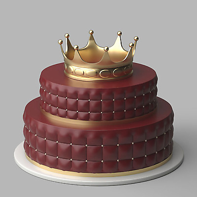 PSD 편집이미지 패턴 왕관 기념 이벤트 사람없음 컬러풀 한개 갈색 3D소스 3D 세일 케이크 축하 달콤 디지털합성 오브젝트 파티용품 편집소스 2단케이크 편집3D 1 컬러 컨셉 무늬 디저트 파티 맛 이벤트용품 파일형식