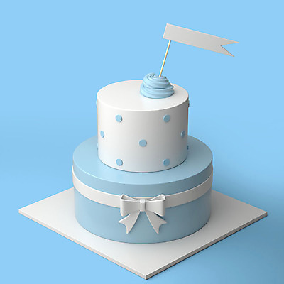 PSD 편집이미지 리본 하늘색 기념 이벤트 사람없음 컬러풀 한개 3D소스 3D 세일 케이크 축하 깃발 달콤 디지털합성 오브젝트 파티용품 편집소스 2단케이크 편집3D 1 컬러 컨셉 디저트 파란색 파티 맛 이벤트용품 파일형식