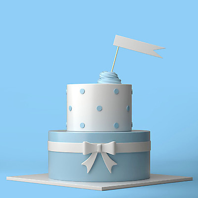 PSD 편집이미지 리본 하늘색 기념 이벤트 사람없음 컬러풀 한개 3D소스 3D 세일 케이크 축하 깃발 달콤 디지털합성 오브젝트 파티용품 편집소스 2단케이크 편집3D 1 컬러 컨셉 디저트 파란색 파티 맛 이벤트용품 파일형식