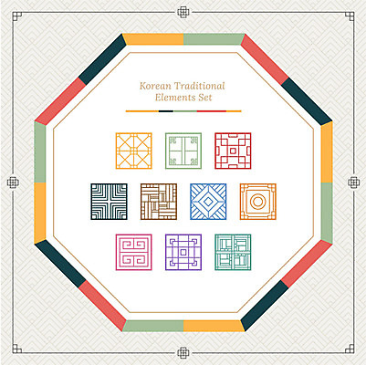 아이콘 한국전통 프레임 사람없음 세트 컬러풀 전통무늬 전통문양 사각형 오색 팔각형 2D아이콘 AI파일 도형 전통 문양 컬러 무늬 한국 파일형식 벡터