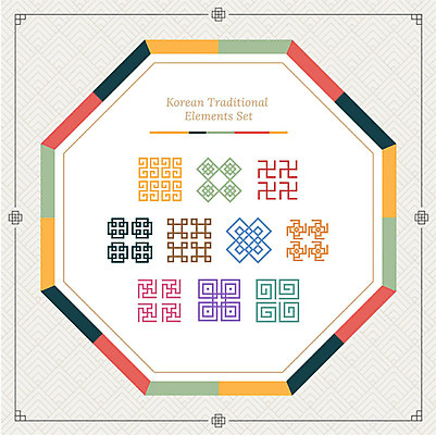 아이콘 한국전통 프레임 사람없음 세트 컬러풀 전통무늬 전통문양 기하학 오색 팔각형 2D아이콘 AI파일 도형 전통 문양 컬러 무늬 한국 파일형식 벡터