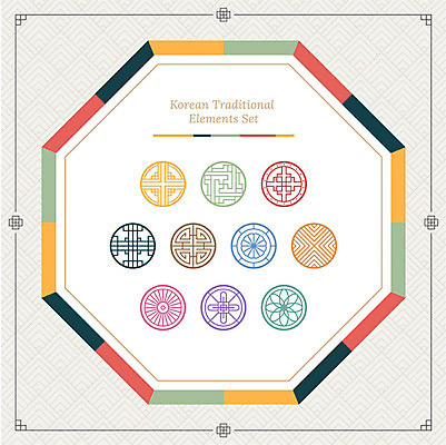 아이콘 한국전통 프레임 사람없음 세트 컬러풀 전통무늬 전통문양 원형 오색 팔각형 2D아이콘 AI파일 도형 전통 문양 컬러 무늬 한국 파일형식 벡터