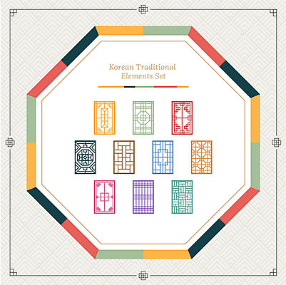 아이콘 한국전통 프레임 사람없음 세트 컬러풀 전통무늬 전통문양 전통문 창살 오색 팔각형 2D아이콘 AI파일 도형 전통 문양 컬러 무늬 한국 문 파일형식 벡터