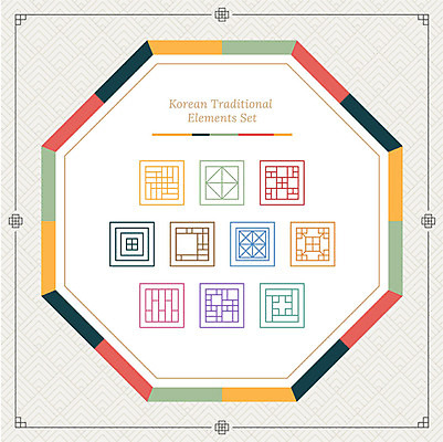 아이콘 한국전통 프레임 사람없음 세트 컬러풀 전통무늬 전통문양 사각형 보자기 오색 팔각형 2D아이콘 AI파일 도형 전통 문양 컬러 무늬 한국 파일형식 벡터 천_직물