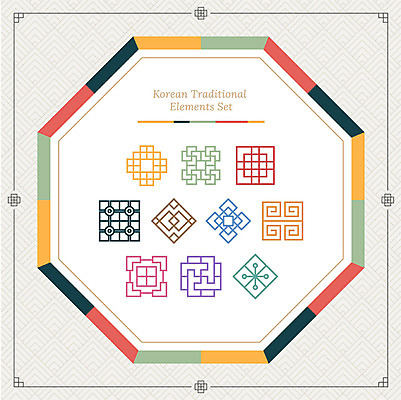 아이콘 한국전통 패턴 프레임 사람없음 세트 컬러풀 전통무늬 전통문양 기하학 오색 팔각형 2D아이콘 AI파일 도형 전통 문양 컬러 무늬 한국 파일형식 벡터