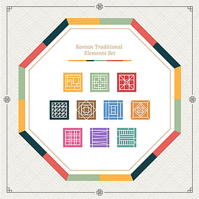 아이콘 한국전통 프레임 사람없음 세트 컬러풀 전통무늬 전통문양 사각형 보자기 오색 팔각형 2D아이콘 AI파일 도형 전통 문양 컬러 무늬 한국 파일형식 벡터 천_직물