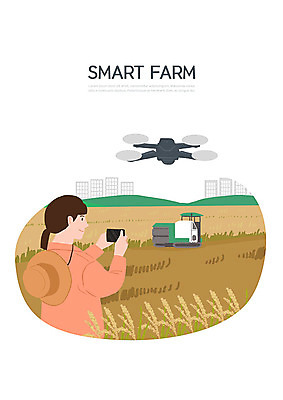 PSD 여자 밭 일러스트 한명 사람 성인 스마트폰 컬러풀 수확 벼 관찰 도시 농부 스마트 트랙터 벼농사 드론 사물인터넷 성인여자한명만 스마트팜 모빌리티 국내일러스트 직업 1 교통수단 컬러 컨셉 농업 모션 곡류 정보기술 핸드폰 스마트기기 농장 농사 농기계 특수차량 여자한명만 성인여자만 파일형식