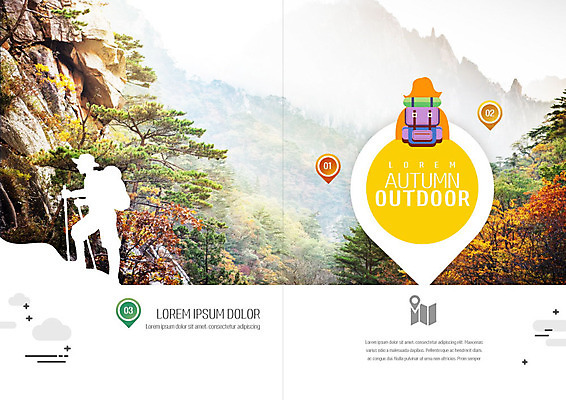 PSD 템플릿 표지디자인 북디자인 출판디자인 표지 실루엣 리플렛 단풍 북커버 배낭 아웃도어 팜플렛 사람없음 등산 절벽 캠핑 가을 바위 이미지템플릿 계절 잎 가방 레저 촬영기법 트래킹 돌_바위 파일형식