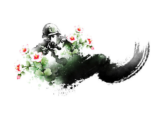 PSD 남자 무기 일러스트 캘리그라피 붓터치 흑백 한명 사람 성인 군인 총 군복 번짐 열정 육군 무궁화 국군 국군의날 군모 성인남자한명만 국내일러스트 직업 1 꽃 감정 유니폼 군대 촬영기법 군용 남자한명만 성인남자만 파일형식 법정기념일 효과