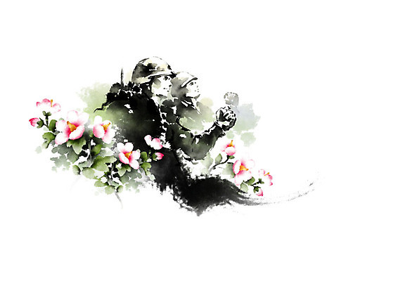 PSD 남자 일러스트 캘리그라피 붓터치 흑백 사람 성인 두명 군인 군복 번짐 열정 육군 무궁화 국군 국군의날 군모 성인남자만 국내일러스트 직업 꽃 감정 유니폼 군대 촬영기법 군용 남자만 성인만 파일형식 법정기념일 효과