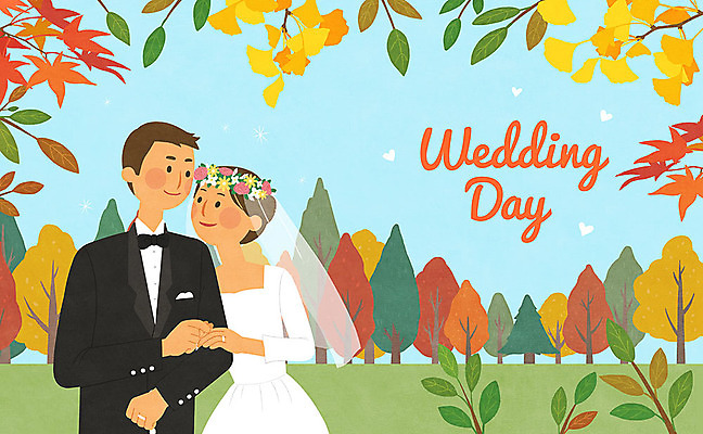 PSD 나무 여자 남자 행복 신부 웨딩드레스 신랑 결혼 단풍 일러스트 신혼부부 나뭇잎 면사포 사랑 사람 정장 턱시도 성인 두명 가을풍경 기쁨 가을 청첩장 은행잎 성인만 웨딩촬영 국내일러스트 식물 부부 드레스 옷 계절 감정 잎 카드_감사 풍경 이벤트 신혼 결혼소품 기념사진 파일형식 가을_계절