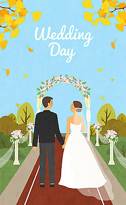 PSD 여자 남자 꽃 행복 신부 웨딩드레스 신랑 결혼 일러스트 신혼부부 면사포 사랑 사람 정장 턱시도 성인 두명 가을풍경 기쁨 가을 청첩장 은행잎 성인만 웨딩촬영 국내일러스트 식물 부부 드레스 옷 계절 감정 잎 카드_감사 풍경 이벤트 신혼 결혼소품 기념사진 파일형식 가을_계절