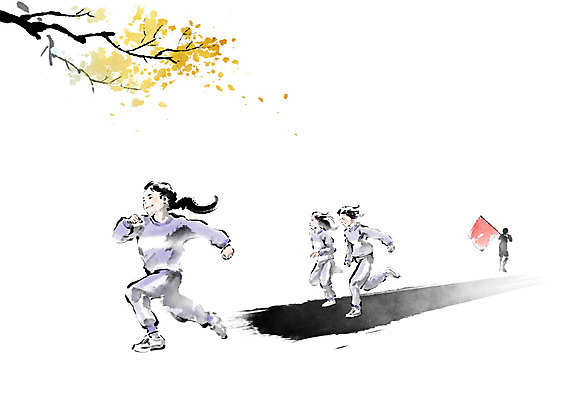 PSD 나무 여자 교육 어린이 일러스트 캘리그라피 붓터치 사람 소녀 여러명 컬러풀 달리기 운동장 가을 깃발 즐거움 번짐 체육복 체육대회 에듀 에듀케이션 어린이만 소녀만 스쿨팩 국내일러스트 식물 계절 감정 컬러 다수 스포츠시설 모션 운동복 공간 체육 대회 여자만 파일형식 효과