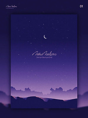구름 디자인 별 백그라운드 일러스트 하늘 산 풍경 사람없음 그래픽 뷰티 보라색 사막 달 고독 야간 초승달 남색 미니멀 국내일러스트 AI파일 자연요소 감정 컬러 파일형식 벡터