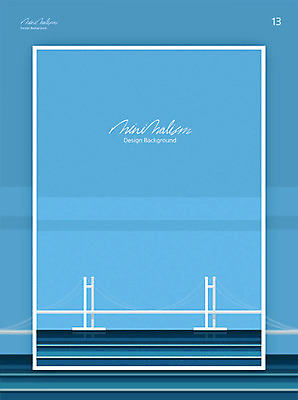 디자인 바다 하늘색 백그라운드 일러스트 풍경 사람없음 그래픽 뷰티 시원함 가교 미니멀 국내일러스트 AI파일 건축물 파란색 파일형식 벡터