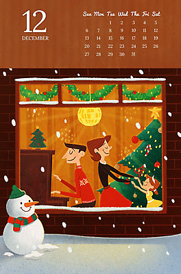 PSD 여자 남자 딸 어린이 크리스마스 겨울 일러스트 가족 눈사람 엄마 성인 세명 크리스마스트리 화목 달력 가족라이프 아빠 12월 즐거움 2020년 경자년 국내일러스트 라이프스타일 계절 기념일 감정 컨셉 관계 사람 날짜 연도 파일형식