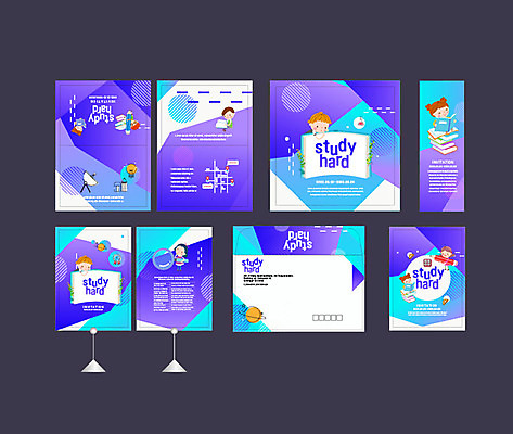 템플릿 배너 배너템플릿 여자 남자 어린이 이벤트 여러명 책 세트 컬러풀 현수막 엽서 초대장 소봉투 행사세트 행사템플릿 AI파일 컬러 다수 편지봉투 카드_감사 사람 편지 파일형식 벡터