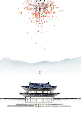 PSD 나무 전통 일러스트 캘리그라피 붓터치 산 한옥 흑백 기와집 풍경 사람없음 궁전 회색 번짐 풍경화 국내일러스트 식물 한국전통 컬러 고건축 촬영기법 그림 파일형식 효과