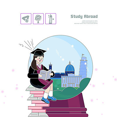 PSD 학생 해외 여학생 여자 교육 일러스트 학사모 청소년 한명 사람 책 십대라이프스타일 이탈리아 흰색 피사의사탑 열정 유학 어학연수 두오모성당 랜드마크 에듀 스쿨팩 국내일러스트 모자_잡화 1 라이프스타일 감정 유럽 컬러 졸업 성당 세계문화유산 에듀케이션 파일형식