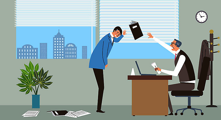 남자 맨라이프 일러스트 회사 직장 사람 성인 두명 비즈니스라이프 짜증 비즈니스맨 폭력 상사 사회이슈 책상 직원 문서 불쾌함 간부 강요 부하직원 차별 힘듦 성인남자만 직장내괴롭힘 폭언 불편함 국내일러스트 AI파일 라이프스타일 감정 가구 컨셉 비즈니스 직장인 감각 남자만 성인만 파일형식 벡터 언어폭력