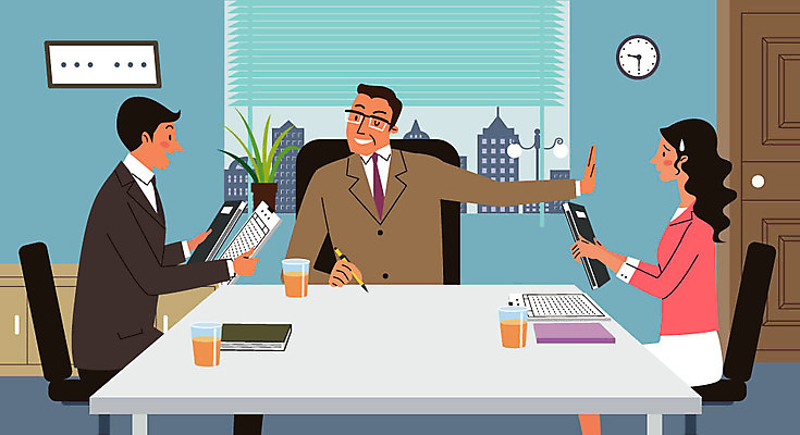 여자 남자 일러스트 회사 탁자 회의 직장 사람 성인 세명 비즈니스라이프 짜증 비즈니스맨 비즈니스우먼 상사 사회이슈 책상 직원 문서 불쾌함 간부 강요 부하직원 성차별 의사결정 제외 차별 힘듦 성인만 직장내괴롭힘 불편함 국내일러스트 AI파일 라이프스타일 감정 가구 컨셉 비즈니스 직장인 감각 파일형식 벡터