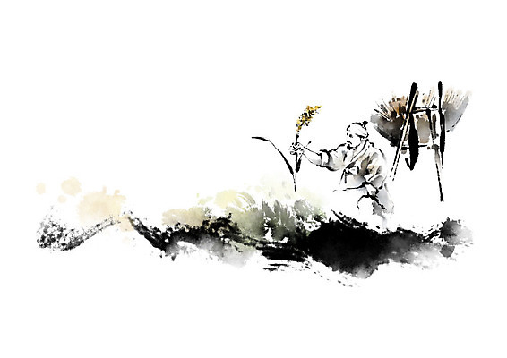 PSD 전통 남자 밭 일러스트 캘리그라피 붓터치 흑백 한명 사람 풍경 농작물 농사 수확 벼 시골 농부 한복 번짐 지게 농작 힘듦 성인남자한명만 국내일러스트 직업 1 한국전통 컨셉 농업 곡류 촬영기법 전통의상 남자한명만 성인남자만 파일형식 효과