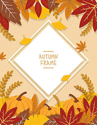 단풍 낙엽 일러스트 호박 사각프레임 프레임 사람없음 컬러풀 가을 은행잎 프레임일러스트 국내일러스트 AI파일 계절 컬러 잎 채소 사각형 파일형식 벡터
