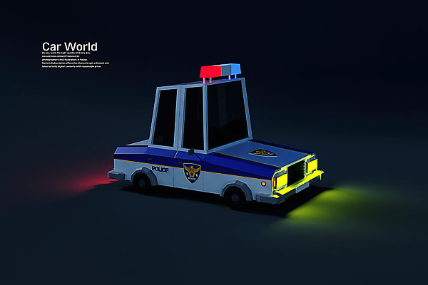 PSD 편집 편집이미지 검은배경 사람없음 3D소스 3D 입체 디지털합성 오브젝트 경찰차 로우폴리 편집소스 편집3D 백그라운드 자동차 검은색 파일형식
