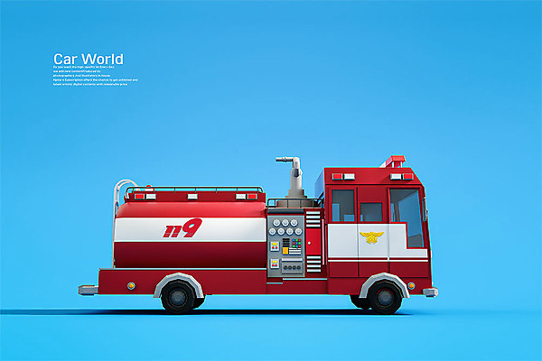 PSD 편집 편집이미지 사람없음 3D소스 3D 입체 디지털합성 오브젝트 파란배경 소방차 119 로우폴리 편집소스 편집3D 백그라운드 자동차 파란색 소방 전화번호 파일형식