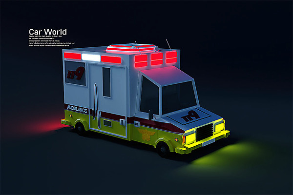 PSD 편집 편집이미지 자동차 검은배경 사람없음 3D소스 3D 입체 디지털합성 오브젝트 119 로우폴리 편집소스 소방응급차 편집3D 육상교통 백그라운드 검은색 응급차 소방 전화번호 파일형식