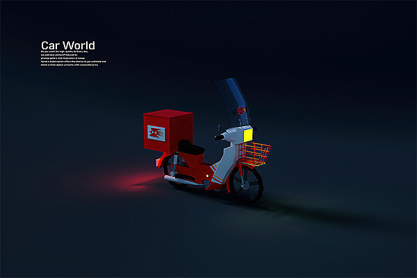 PSD 편집 편집이미지 검은배경 사람없음 3D소스 3D 스쿠터 오토바이 입체 디지털합성 오브젝트 우체국 우체국택배 로우폴리 편집소스 편집3D 백그라운드 바이크 검은색 택배 기관 파일형식