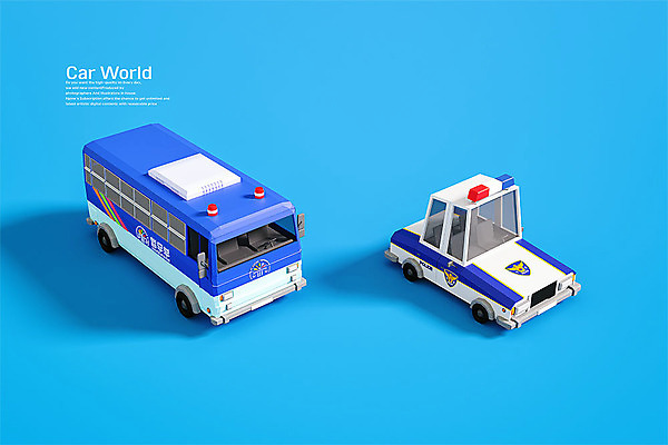 PSD 편집 편집이미지 사람없음 3D소스 3D 입체 디지털합성 오브젝트 파란배경 경찰차 로우폴리 편집소스 호송차 편집3D 백그라운드 자동차 파란색 파일형식