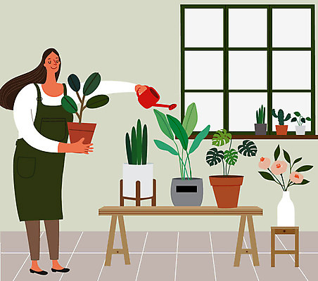 식물 직업 우먼라이프 여자 꽃 화분 일러스트 한명 사람 성인 취미 물뿌리개 구직 꽃집 즐거움 열정 자격증 플로리스트 싱글라이프 성인여자한명만 국내일러스트 AI파일 1 라이프스타일 감정 컨셉 상점 증명서 여자한명만 성인여자만 파일형식 벡터