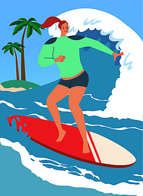 직업 우먼라이프 여자 파도 바다 일러스트 한명 사람 성인 취미 파란색 야자수 구직 서핑보드 서핑 즐거움 열정 서퍼 자격증 싱글라이프 성인여자한명만 국내일러스트 AI파일 나무 1 라이프스타일 감정 컬러 컨셉 운동선수 수상스포츠 보드_스포츠 증명서 여자한명만 성인여자만 파일형식 벡터