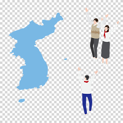 편집이미지 여자 남자 누끼 세명 평화 만세 한반도 PNG 통일 편집소스 한반도기 컨셉 모션 사람 깃발 파일형식