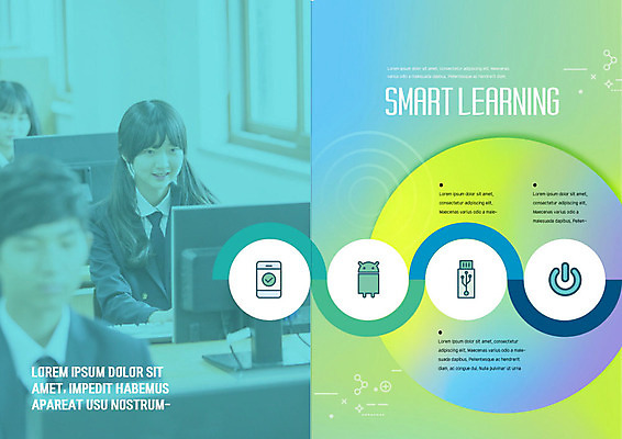PSD 템플릿 표지디자인 북디자인 출판디자인 여학생 여자 교육 남자 내지 남학생 리플렛 북커버 청소년 팜플렛 10대 세명 초록색 컴퓨터 한국인 원형 스마트 청소년교육 그라데이션 십대만 스마트러닝 이미지템플릿 도형 학생 컬러 컨셉 사람 동양인 전자제품 파일형식
