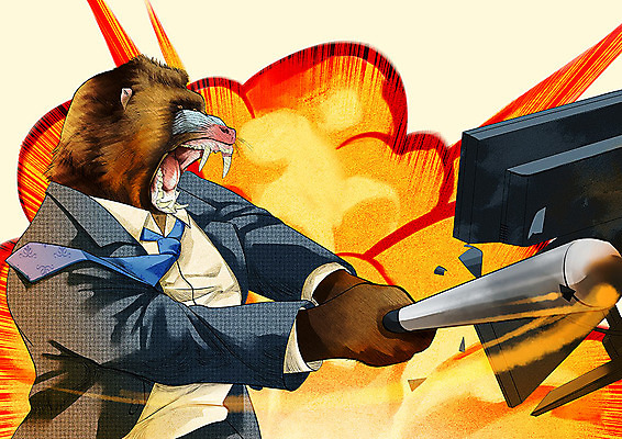 PSD 동물 한마리 일러스트 넥타이 스트레스 의인화 사람 컬러풀 사무실 모니터 슬픔 야구방망이 분노 업무 직장인 폭력 폭발 개코원숭이 국내일러스트 직업 1 잡화 감정 컬러 비즈니스 컴퓨터 야구용품 원숭이 작업 사회이슈 파일형식