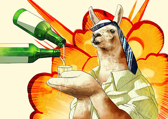 PSD 동물 한마리 술잔 일러스트 넥타이 스트레스 주류 의인화 사람 컬러풀 슬픔 분노 업무 직장인 폭력 폭발 소주병 강요 라마 회식 국내일러스트 직업 1 잡화 감정 음료 컬러 컨셉 술병 잔 식사 작업 사회이슈 소주 파일형식