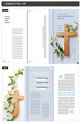 템플릿 표지디자인 표지 ZIP 내지 기독교 종교 리플렛 십자가 3단접지 종교용품 팜플렛 사람없음 회색 조팝나무 인디자인 INDD 이미지템플릿 나무 컬러 파일형식