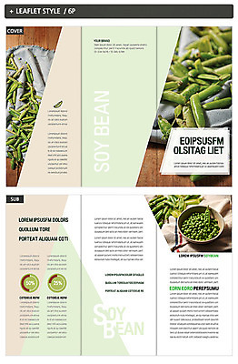 템플릿 표지디자인 표지 ZIP 내지 리플렛 식재료 3단접지 팜플렛 사람없음 연두색 농작물 추수 완두콩 콩깍지 인디자인 INDD 이미지템플릿 농업 콩 초록색 파일형식