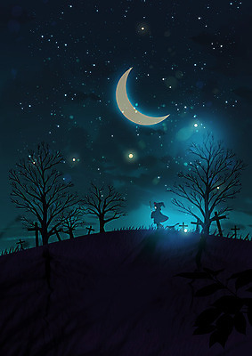 PSD 나무 별 십자가 일러스트 사람없음 고양이 할로윈 달 가을 공동묘지 야간 초승달 무서움 남색 빗자루 언덕 마녀 가을축제 국내일러스트 자연요소 식물 계절 감정 컬러 포유류 반려동물 축제 무덤 청소도구 파일형식 가을_계절