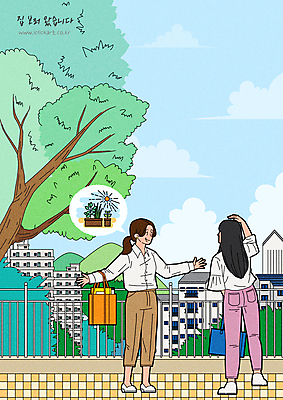 전신 나무 구름 여자 화분 일러스트 난간 하늘 팔벌리기 아파트 서기 성인 두명 건물 햇빛 발코니 내집마련 공인중개사 부동산중개인 성인여자만 국내일러스트 AI파일 자연요소 식물 직업 건축물 모션 부동산 주택 사람 태양 중개인 여자만 성인만 파일형식 벡터