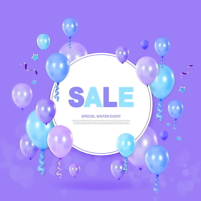 PSD 편집이미지 별 리본 이벤트 타이포그라피 사람없음 세일 보라색 원형 풍선 원형프레임 스페셜 프로모션 이미지편집 자연요소 도형 문자 컬러 프레임 파일형식
