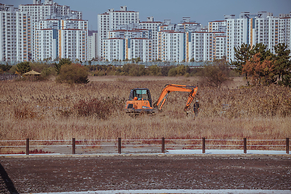 포토 JPG 주간 공원 아파트 공사 사람없음 야외 건물 울타리 가을풍경 가을 황무지 포크레인 경기도 인천 아파트단지 국내포토 자연요소 건축물 계절 공공시설 주택 건설업 한국 풍경 담장 중장비 파일형식 가을_계절