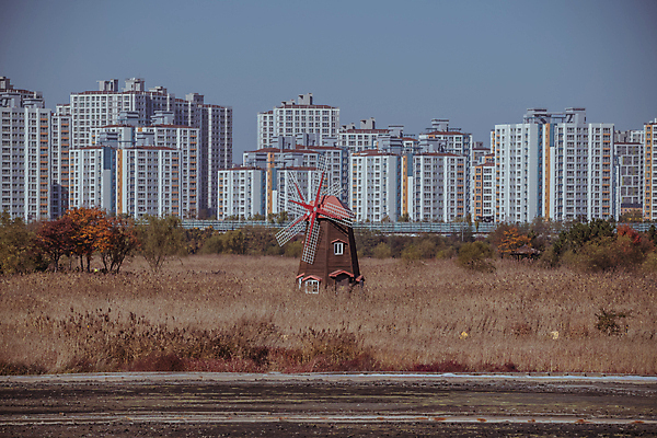 포토 JPG 주간 공원 아파트 사람없음 야외 건물 가을풍경 풍차 가을 황무지 경기도 인천 아파트단지 국내포토 자연요소 건축물 계절 공공시설 주택 한국 풍경 파일형식 가을_계절